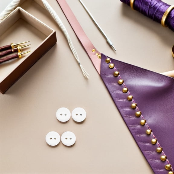 Luxshiny 100Pcs Round White Sewing Buttons for Shirt Decoration Resin Buttons for Garment Repair