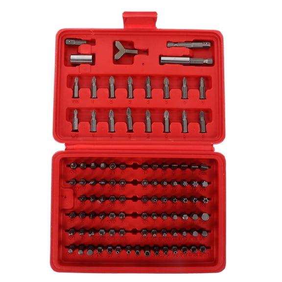 Luxshiny 100Pcs Screwdriver Bit Set with Specialty Security Bits in Molded Carrying Case Red
