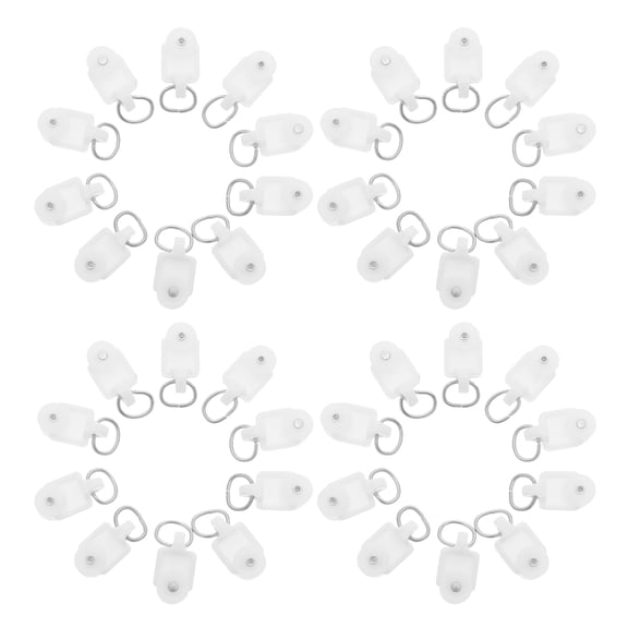 Luxshiny 100Pcs Curtain Track Silent Runner White Dual Wheel Rollers for Heavy Duty Curtain Track Accessories