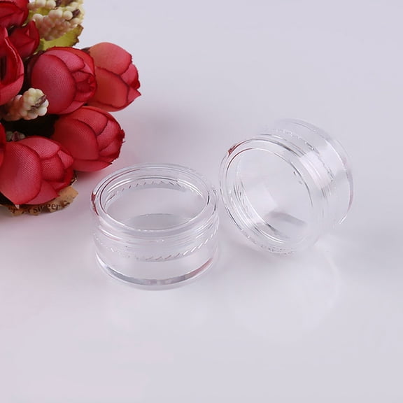 Luxshiny 100Pcs Small Clear Cosmetic Containers with Lids Ideal for Glitter Storage and Lip Balm Storage