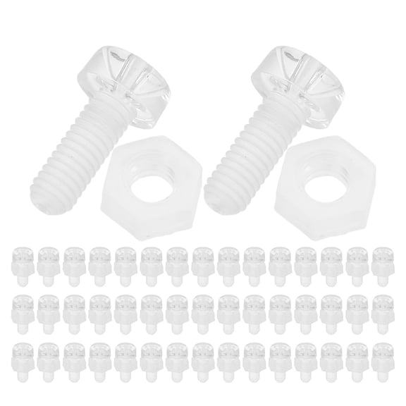 Luxshiny 100Pcs Triangle Acrylic Bracket Fixator Kit with Transparent Screws and Nuts for Stable Fastening