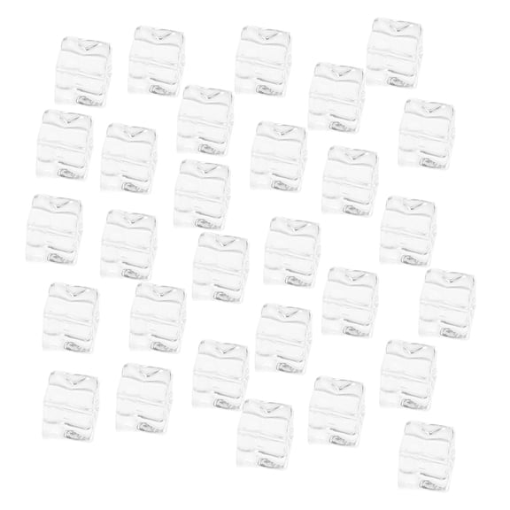 Luxshiny 100Pcs Versatile Clear Plastic Ice Cubes Reusable Fake Ice Cube Props for Elegant Event Decoration