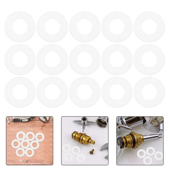 Luxshiny 100Pcs White Flat Plastic Washers Transparent Design PVC Insulated Industrial Sealing Gaskets