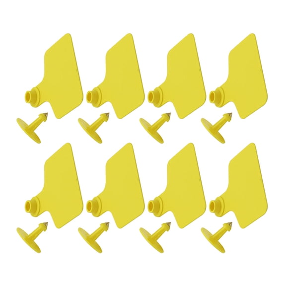 Luxshiny 100Pcs Yellow Livestock Ear Tags Plastic Cow Cattle Accessories Weather Resistant for Farm