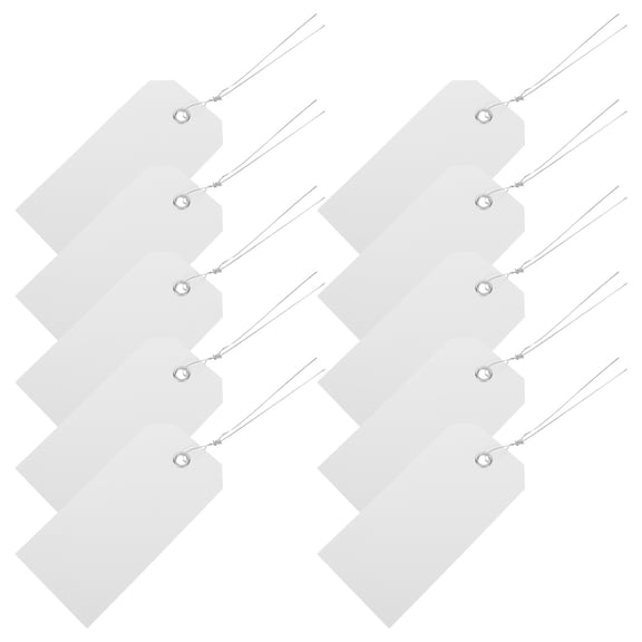 Luxshiny 100pcs Blank Shipping Tags with Wire for Identification PVC for Baggage and Travel