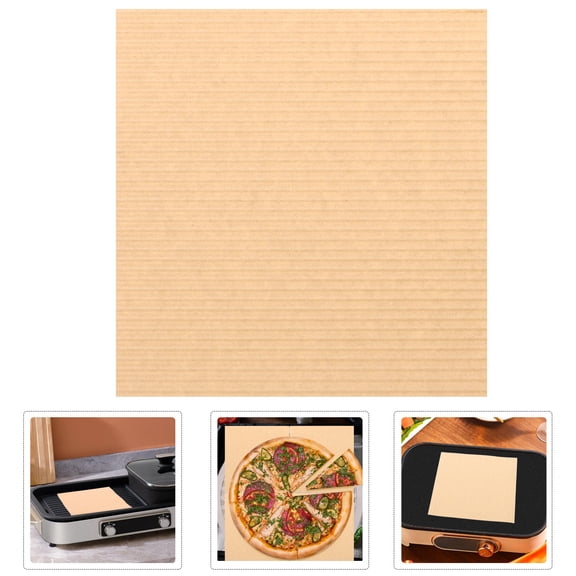 Luxshiny 100pcs Pizza Box Liners Water Resistant Light Brown Corrugated Paper for Home Cooks
