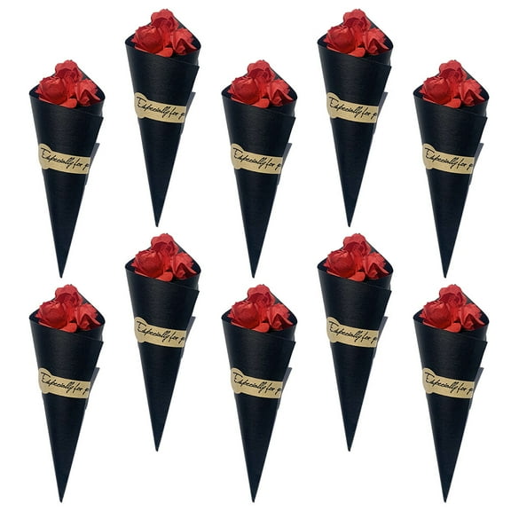 Luxshiny 10PCS Artificial Flower Bouquet Red Paper Home Decor for Women