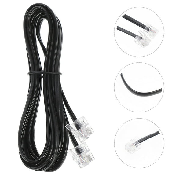 Luxshiny 10PCS Telephone Wire Telephone Cable Black PVC Low Temperature Resistance Office Use