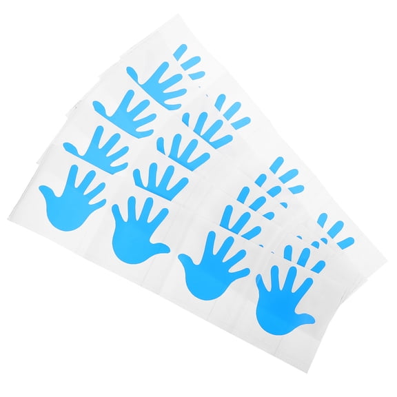 Luxshiny 10Pairs Blue PVC Wall Sticker Small Handprint Wall Decal for Home Decor on Smooth Walls