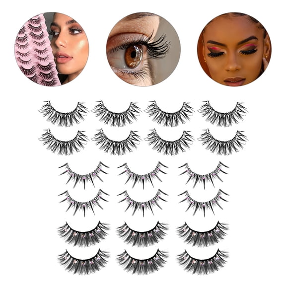 Luxshiny Natural Look Rhinestone Lash Extensions, Multi-Color, Lightweight for Parties and Festivals