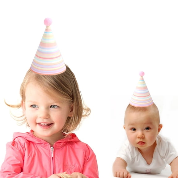 Luxshiny 10Pcs Assorted Color Birthday Hat Pointed Cone Style for Fun Party Decoration