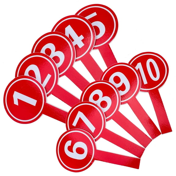 Luxshiny 10Pcs Red Handheld Scoreboards Practical Voting Paddle for Competition Use