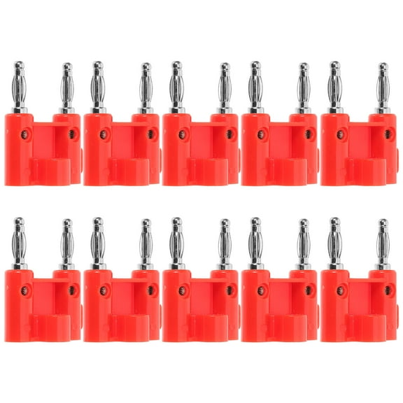 Luxshiny 10Pcs Banana Clip for Speaker Wire Red ABS Copper Wide Compatibility for Users of Electrical Devices