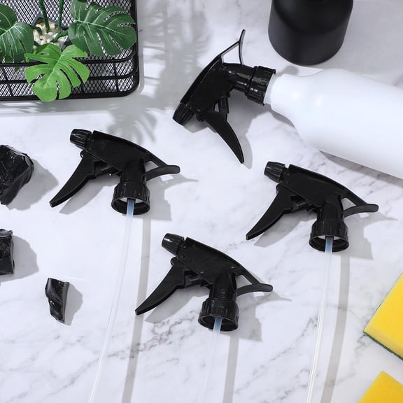 Luxshiny 10Pcs Adjustable Black Spray Bottle Nozzle Replacement Trigger for Gardening Use