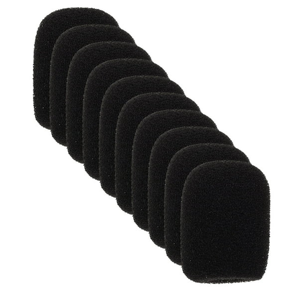 Luxshiny 10Pcs Black Sponge Mic Covers Windproof Handheld Microphone Accessories Washable