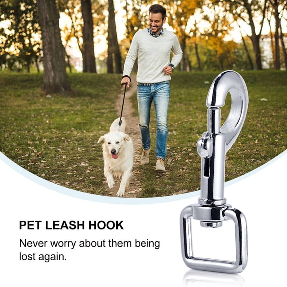 Luxshiny 10Pcs Bolt Snap Hooks Silver Metal Pet Leash Hooks for Keychain and Backpack Use