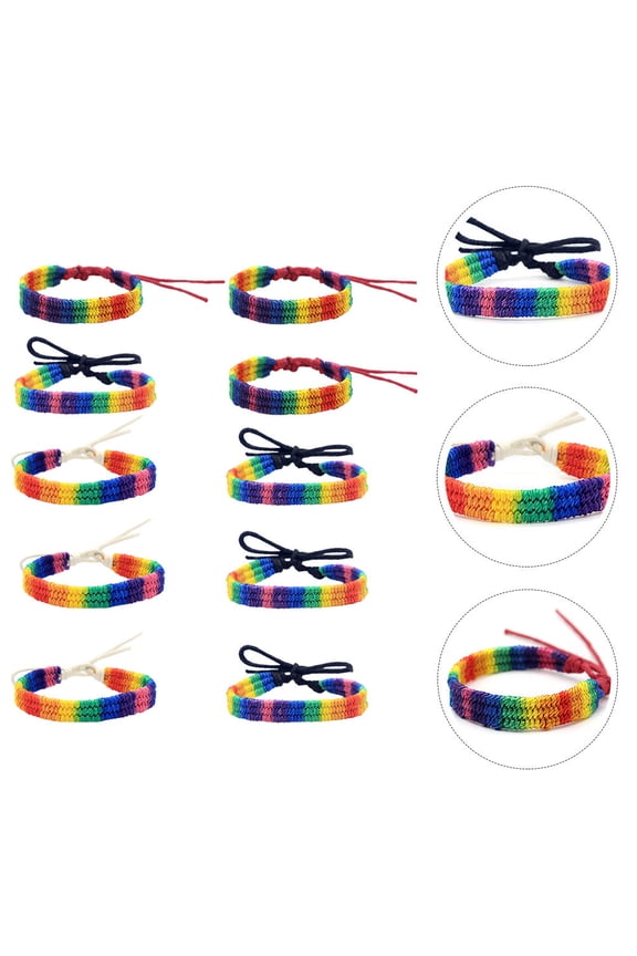 10Pcs Braided Wrist Knitting Bracelet Decor for Travel and Parties