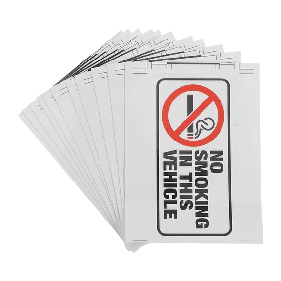 Luxshiny 10Pcs Car No Smoking Stickers Durable Laminated Material Clear Messaging Decals