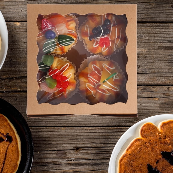 Luxshiny 10Pcs Chocolate Decorative Box Light Brown Paper For Party Favors Women Events