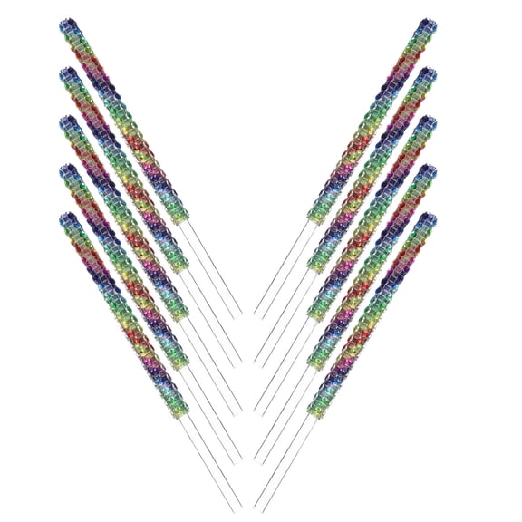 Luxshiny Decorative Acrylic Apples Sticks Multi Color for Dessert and Party 10Pcs