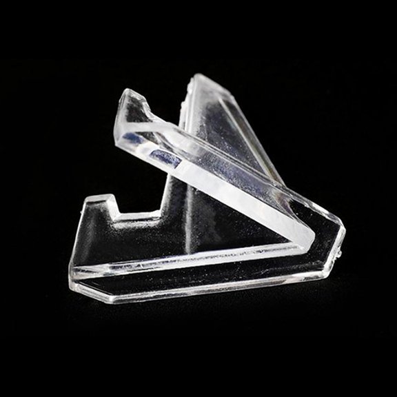 Luxshiny 10Pcs Clear Acrylic Badge Storage Racks and Display Holders for Desk and Table Use