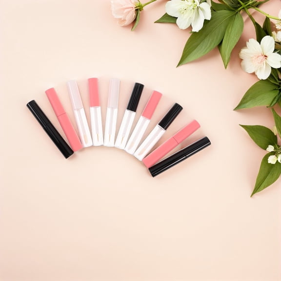 Luxshiny 10Pcs Refillable Lip Gloss Tubes with Wand Transparent Plastic Containers for DIY Makeup