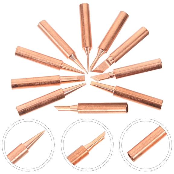 Luxshiny 10Pcs Copper Welding Tips for Soldering Tool with Stable Heat Conduction Performance
