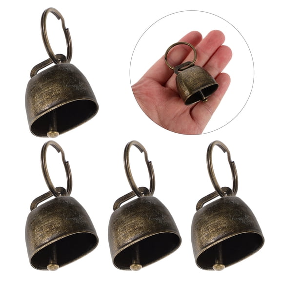 Luxshiny 10Pcs Rustic Metal Cowbells Loud Noise Makers Handheld Bells for Garden Decor and Sports Cheering