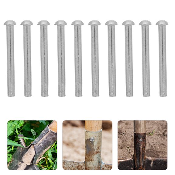 Luxshiny 10Pcs Easy Install Dome Head Rivets Stainless Steel Solid Metal Rivets for DIY Crafts and Repairs