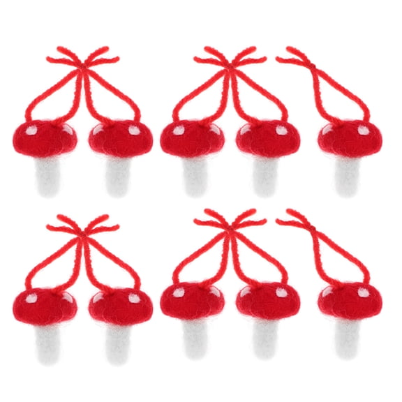 Luxshiny Red Felt Mushroom Ornaments for Crafts, Garland, Headdress, and Home Decoration Materials