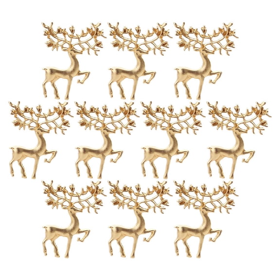 Luxshiny 10Pcs Golden Elk Brooches Vintage Collar Buttons Fashion Lapel Pins for Decoration