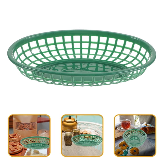 Luxshiny 10Pcs Green Plastic Popcorn Container with Lattice Design for Home Food Storage and Serving