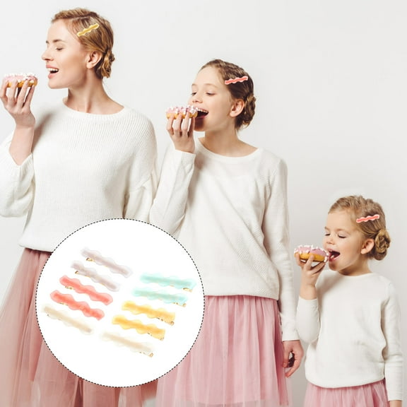 Luxshiny 10Pcs Hair Clips for Makeup Application Assorted Color Acetate Metal for Women