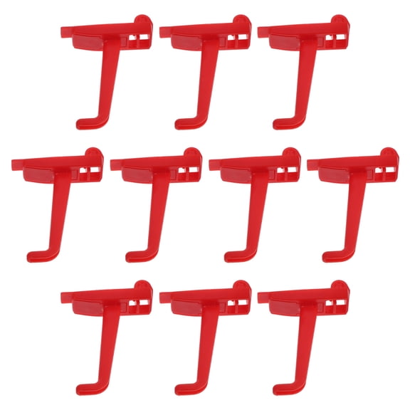 Luxshiny 10Pcs Heavy Duty Plastic Utility Hooks Red for Garage Wall Tool Organizer