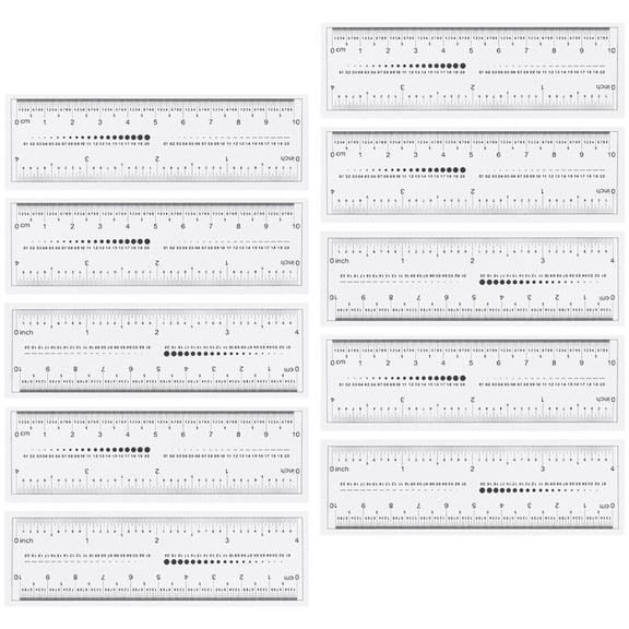 Luxshiny 10Pcs High Transparency Measuring Rulers for Student Office and Artistic Use