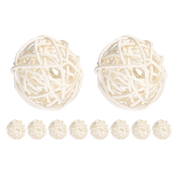 Luxshiny 10Pcs Home Decor White Rattan Balls for Wall Hanging and Table Centerpiece Accents