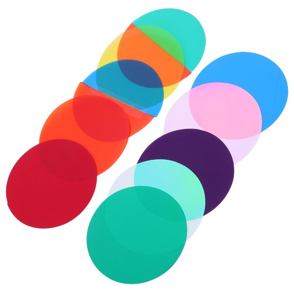 Luxshiny 10Pcs LED Light Gel Filter Sheets Transparent Colored Plastic for Mood Lighting Decor