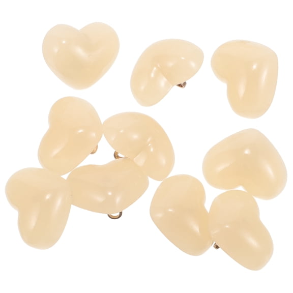Luxshiny 10pcs Sewing Decorative Buttons Heart Shaped Resin Light Yellow Craft Making Clothes