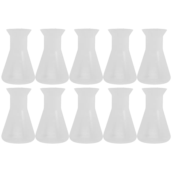 Luxshiny 10Pcs Lightweight Plastic Flask for Chemistry Class with Spill Preventing Design