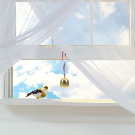 Luxshiny Set of 10 Metal Hanging Bells with Red Strings for Rustic Farmhouse Decor, Wind Chimes and Craft Projects