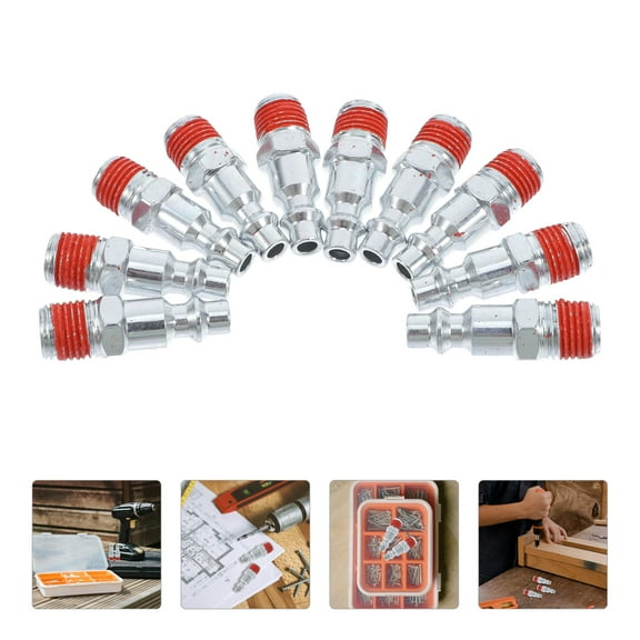 Luxshiny 10Pcs Npt Male Industrial Air Plugs Metal Multi For Air Compressor Accessories In Industrial Use