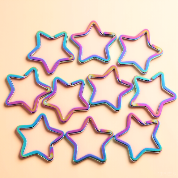 Luxshiny 10Pcs Star Shape Carabiner Clips Strong Keychain Accessories for Backpack