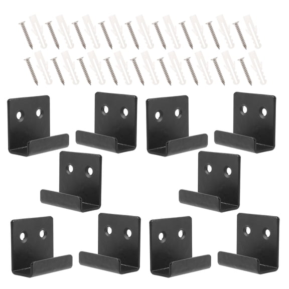 Luxshiny 10Pcs Black Ceramic Tile Wall Brackets for Home Mounting with Screws and Expansion Tubes