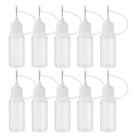 Luxshiny 10Pcs Plastic Dropper Bottles with Pointed Tip for Precise Liquid Storage and Oil Dispensing Transparent