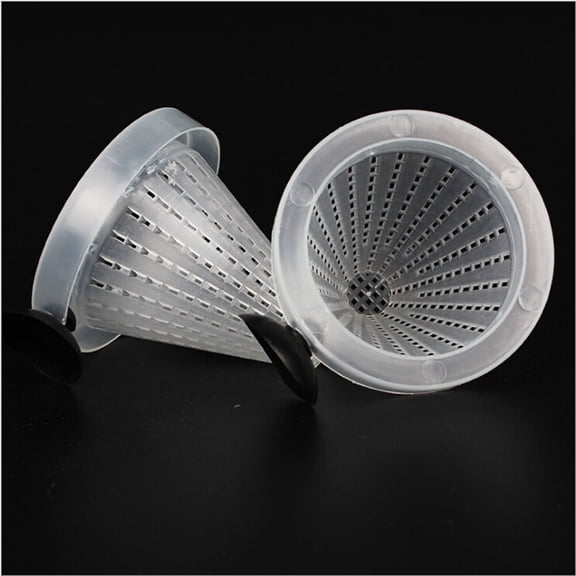 Luxshiny 10Pcs Plastic Fish Feeder Cone for Controlled Red Worm Feeding in Aquarium Tank
