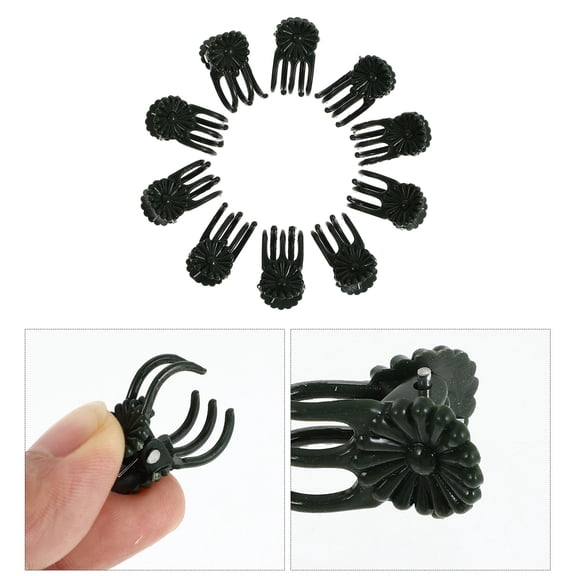 Luxshiny 10Pcs Black Plastic Orchid Clips Garden Plant Support Clips for Securing Vines
