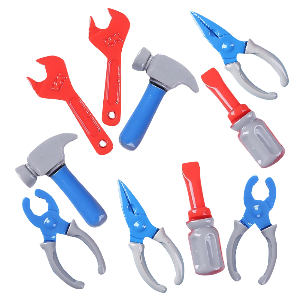 Luxshiny 10Pcs Pretend Play Tools Plastic Dollhouse Accessories Assorted Color Hands-on Ability Cultivation for Kids