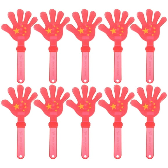 Luxshiny 10Pcs Red Hand Clappers Noise Makers Party Favors for Cheer Events and Festival Entertainment