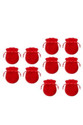 10Pcs Red Jewelry Bags Drawstring Closure for Party and Wedding Use