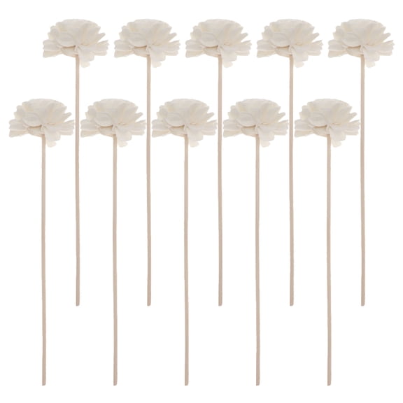 Luxshiny 10Pcs Replacement Rattan Reed Diffuser Sticks with Dried Flower Design for Essential Oils